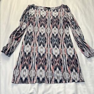 Tart Ikat Print Long Sleeve Dress with Built-in Shelf Bra